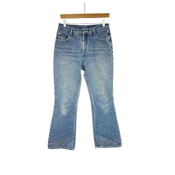 Vintage No Boundaries Embroidered Bootcut Flare Jeans Juniors Size 9 READ - Picture 1 of 11